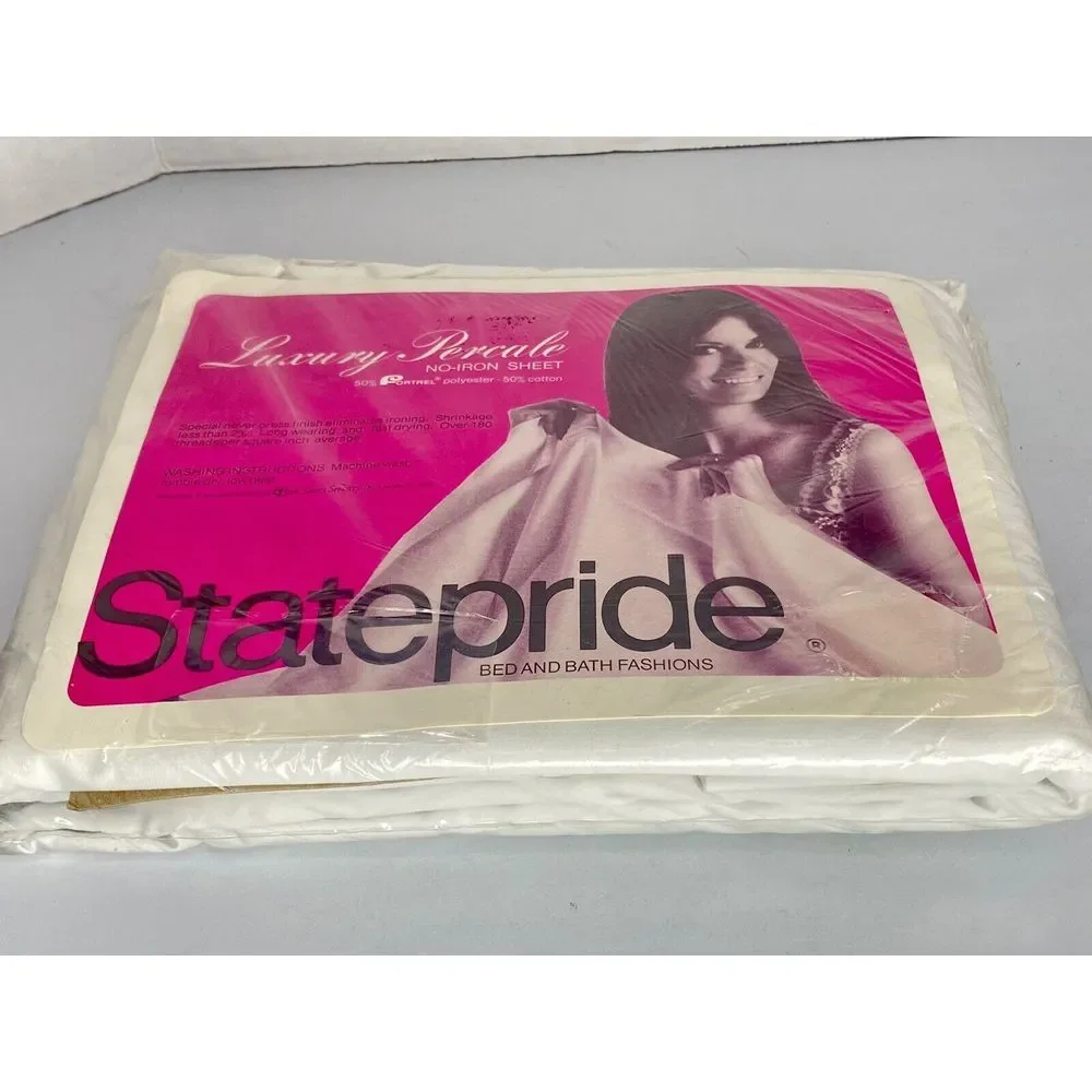 Vintage Fitted Double Sheet Deluxe Percale State Pride Belks‎ Dept Store NIP